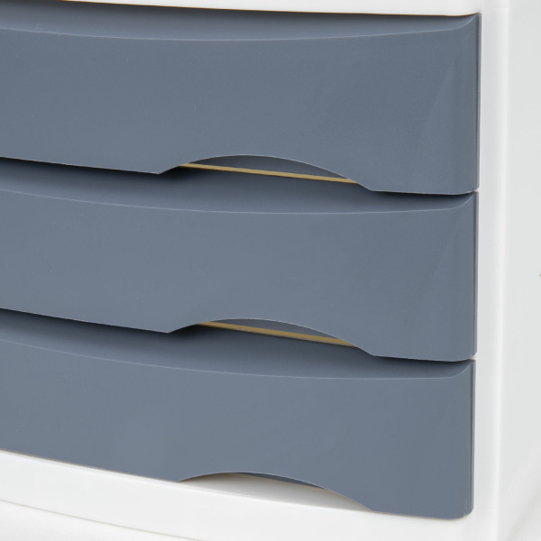 Бокс с 3 выдвижными лотками, корпус светлый, лотки серые, 235х300х355 мм, BRAUBERG "Office-Expert", 238040 - Блоки закрытых лотков для бумаг