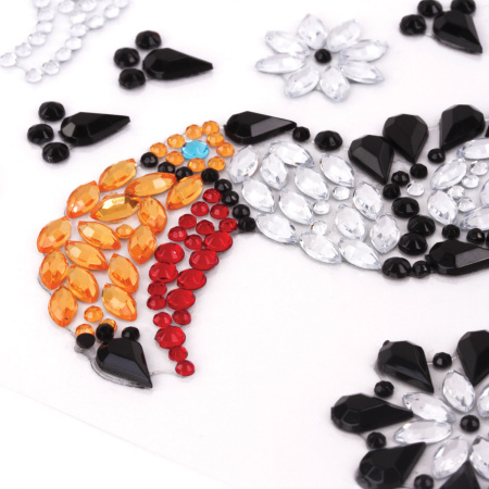 Наклейки готовые из страз ТУКАН, 13 декоративных элементов, 9,5х15,5 см, ОСТРОВ СОКРОВИЩ, 661561 - Наклейки для творчества