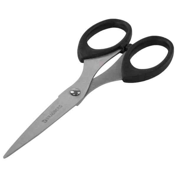 Ножницы BRAUBERG "Classic", 160 мм, черные, классической формы, 2-х сторонняя заточка, 230933 - Ножницы универсальные