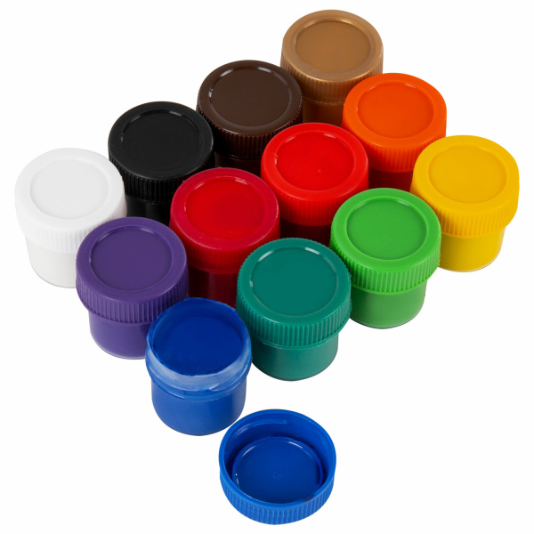 Гуашь школьная ОФИСМАГ, 12 цветов по 17 мл, 192381 - Краски для детского творчества