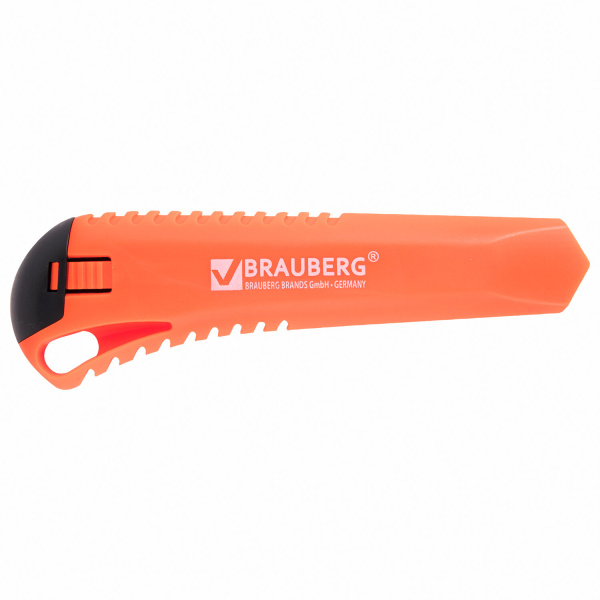 Нож канцелярский 18 мм BRAUBERG "Classic", фиксатор, корпус ассорти, упаковка с европодвесом, 230917 - Ножи канцелярские универсальные