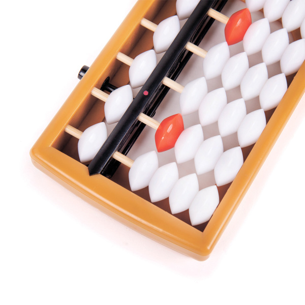 Счеты Абакус (соробан) белые ЮНЛАНДИЯ "Ментальная арифметика", 13 разрядов, кнопка обнуления, 106238 - Счетные палочки и счеты