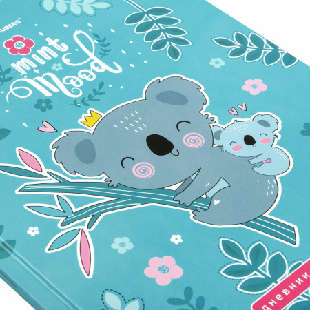 Дневник 1-4 класс 48 л., твердый, BRAUBERG, глянцевая ламинация, с подсказом, "Милые Коалы", 106358 - Дневники для младших классов