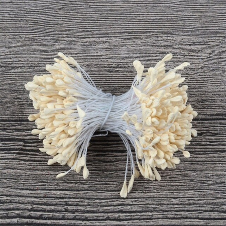 Двойные тычинки 5 мм, цвет бежевый, 50 шт