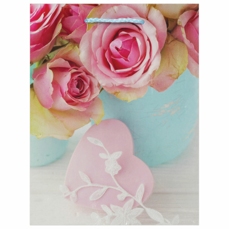 Пакеты подарочные 17,8x9,8x22,9 см, "Нежность", ламинированные ЗОЛОТАЯ СКАЗКА, 10 штук - Подарочные пакеты