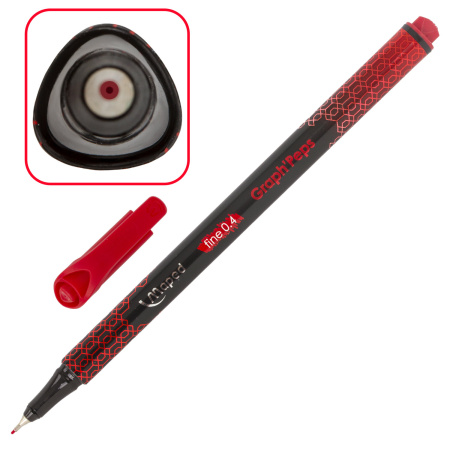 Набор капиллярных ручек (линеров) MAPED 10 шт., "Graph'Peps", АССОРТИ, трехгранные, 0,4 мм, 749050 - Ручки капиллярные и линеры художественные