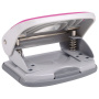 Дырокол BRAUBERG "Delta", до 20 листов, с резиновой накладкой, серый, розовая вставка, 222558 - Дыроколы настольные