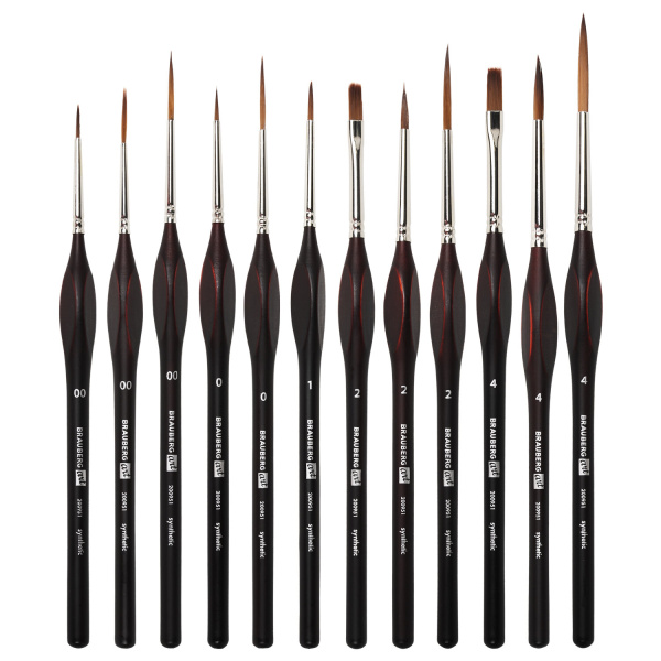 Кисти художественные набор 12 шт., синтетика, BRAUBERG ART CLASSIC, ЭРГОНОМИЧНЫЕ, 200951 - Кисти художественные в наборах