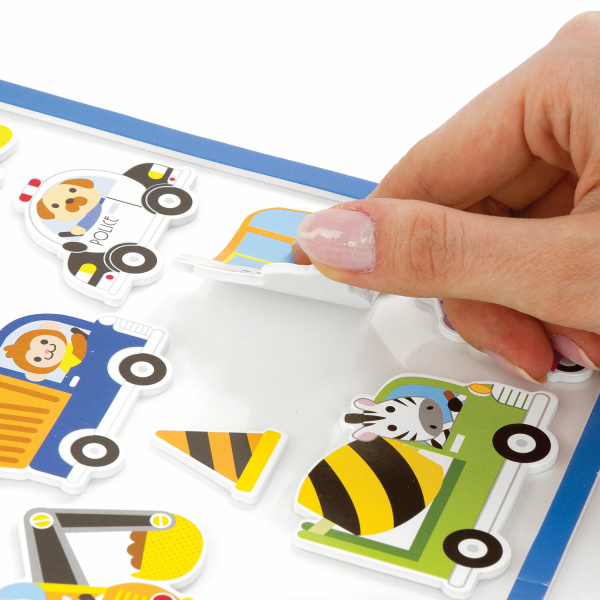 Наклейки обучающие тематические из EVA "Транспорт", 20х40 см, многоразовые, ЮНЛАНДИЯ, 663773 - Наклейки