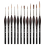 Кисти художественные набор 12 шт., синтетика, BRAUBERG ART CLASSIC, ЭРГОНОМИЧНЫЕ, 200951 - Кисти художественные в наборах