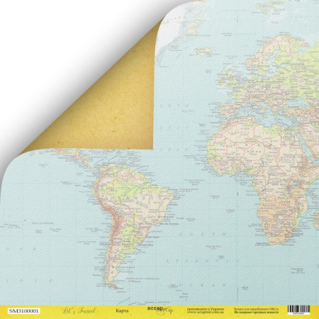 Набор двусторонней бумаги "Let's Travel" (eng.) 30*30 см 10 шт от Scrapmir - Наборы бумаги