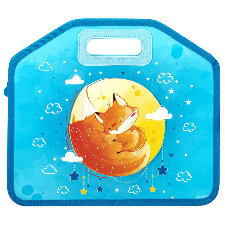 Папка-сумка ЮНЛАНДИЯ, 1 отделение, фетровые ручки, 34х30х11 см, "Moon fox", 270996 - Папки-сумки с ручками