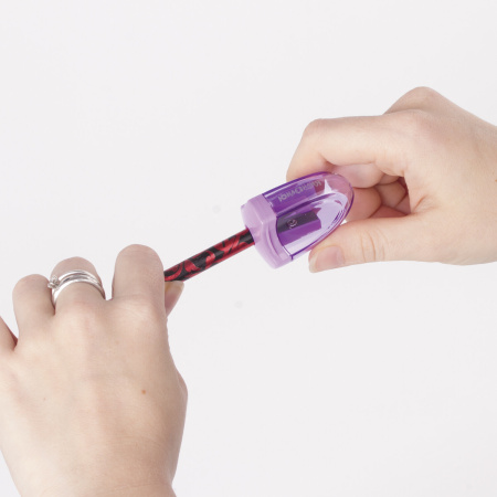 Точилка ЮНЛАНДИЯ "Спутник", с контейнером, пластиковая, корпус ассорти, 228447 - Точилки ручные