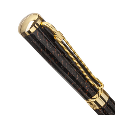 Ручка подарочная шариковая GALANT "TINTA MARBLE", корпус коричневый, золотистые детали, узел 0,7 мм, синяя, 143501 - Ручки шариковые подарочные