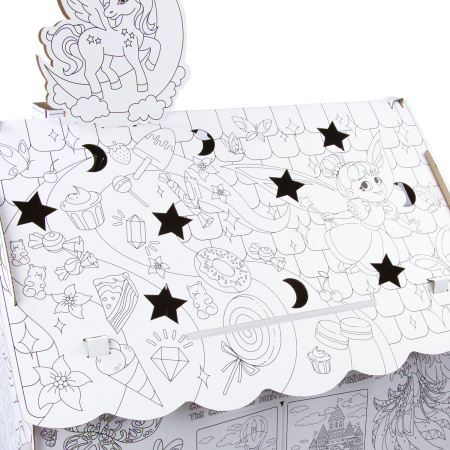 Картонный игровой развивающий Домик-раскраска "Для маленькой принцессы" высота 130 см, BRAUBERG KIDS, 880363 - Наборы для рукоделия