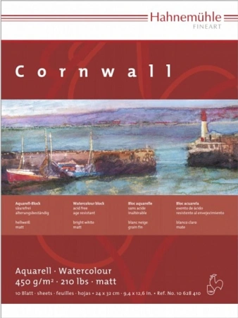 Hahnemuhle Блок для акварели целлюлоза 100% 450г/кв.м 240х320мм 10л "Cornwall"