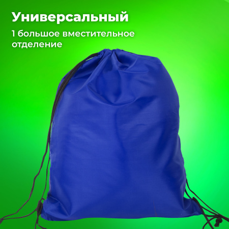 Мешок для обуви BRAUBERG ПРОЧНЫЙ, на шнурке, синий, 42x33 см, 227140 - Мешки для обуви