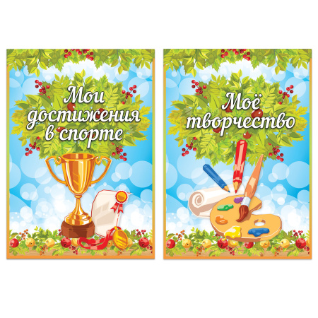 Листы-вкладыши для портфолио школьника, 14 разделов, 16 листов, "Окружающий мир", BRAUBERG, 126896 - Портфолио