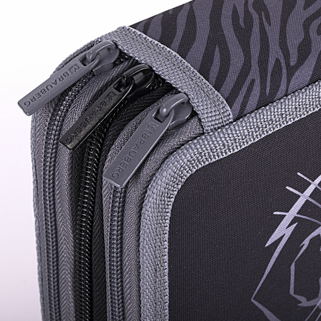 Пенал BRAUBERG, 3 отделения, полиэстер, 21х14 см, "Tiger", 271551 - Пеналы каркасные