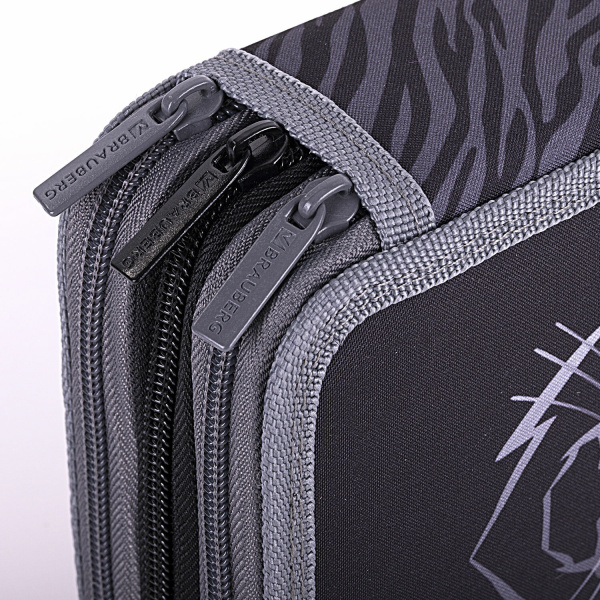 Пенал BRAUBERG, 3 отделения, полиэстер, 21х14 см, "Tiger", 271551 - Пеналы каркасные