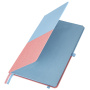 Блокнот А5 (148х218 мм), BRAUBERG "DUO", под кожу с резинкой, 80 л., клетка, голубой/розовый, 113432 - Бизнес-блокноты и бизнес-тетради