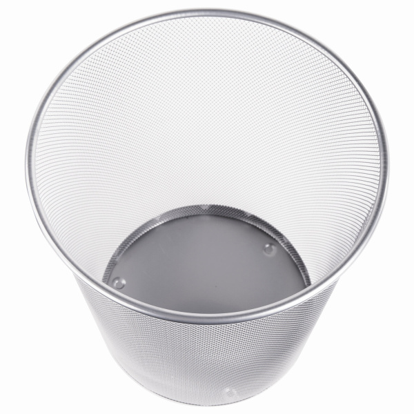 Корзина для бумаг, БОЛЬШАЯ, 20 л, металлическая, серебристая, BRAUBERG "Germanium", 231957 - Корзины для бумаг