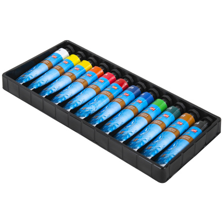 Краски масляные ВОДОРАЗБАВИМЫЕ художественные, 12 цветов по 37 мл в тубах, BRAUBERG ART PREMIERE, 192293 - Масляные краски художественные в наборах