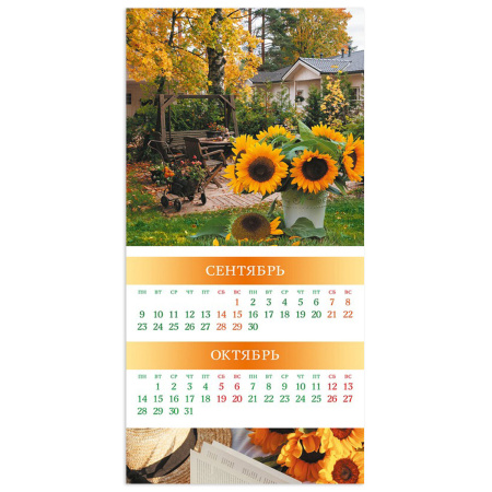 Календарь настенный перекидной на 2024 г., 6 л., 30х30 см, Эконом, "Любимый сад", HATBER, 6Кнп4_29796 - Календари настенные