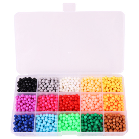 Аквамозаика 15 цветов, 1500 бусин, с трафаретами и инструментами, BRAUBERG KIDS, 664913 - Аквамозайка