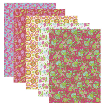 Цветной фетр для творчества, А4, ОСТРОВ СОКРОВИЩ, с рисунком, 5 листов, 5 цветов, толщина 2 мм, "Цветы", 660648 - Фетр