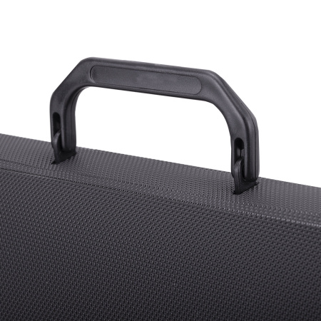 Папка-портфель пластиковая BRAUBERG "КОНСУЛ" А4 (370х280х120 мм), 2 отделения, фактура "бисер", черная, 223079 - Портфели пластиковые