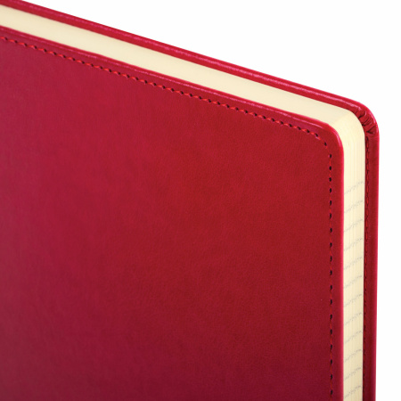 Блокнот БОЛЬШОЙ ФОРМАТ (200х252 мм) В5, BRAUBERG "Income", кожзам, 128 л., клетка, красный, 125205 - Бизнес-блокноты и бизнес-тетради