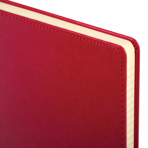 Блокнот БОЛЬШОЙ ФОРМАТ (200х252 мм) В5, BRAUBERG "Income", кожзам, 128 л., клетка, красный, 125205 - Бизнес-блокноты и бизнес-тетради