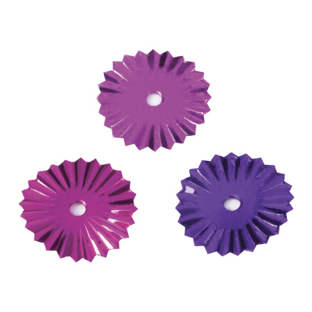 Пайетки для творчества "Рифленые", оттенки фиолетового, 10 мм, 30 грамм, ОСТРОВ СОКРОВИЩ, 661269 - Пайетки для творчества