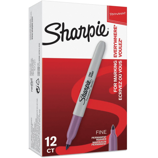 Маркер перманентный SHARPIE (США) ЕЖЕВИЧНЫЙ, "Fine", круглый наконечник, 1 мм, 2025039 - Маркеры перманентные