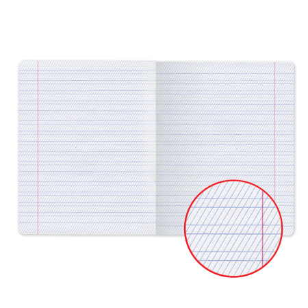 Тетрадь ЗЕЛЁНАЯ обложка 12 л., частая косая линия с полями, офсет, "HATBER", 12Т5B5_05112(T115329) - Тетради 12-24 листов