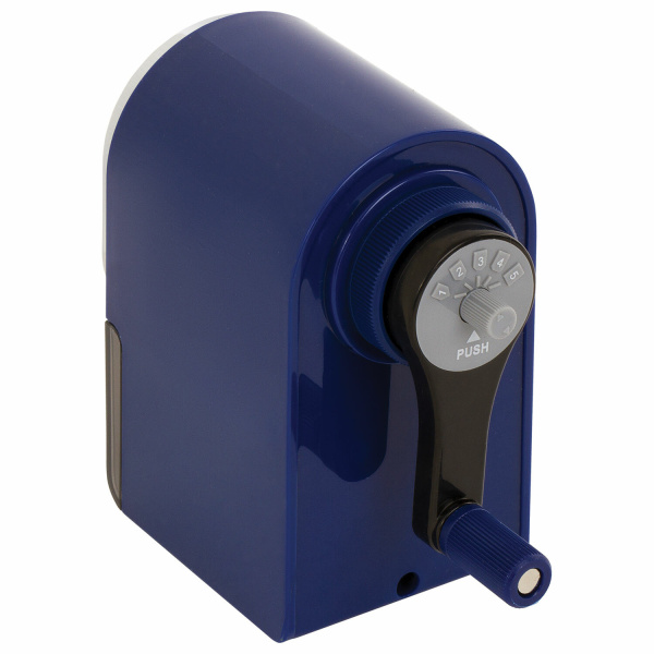 Точилка механическая BRAUBERG "ORIGINAL", для чернографитных и цветных карандашей, крепление к столу, корпус синий, 228480 - Точилки механические