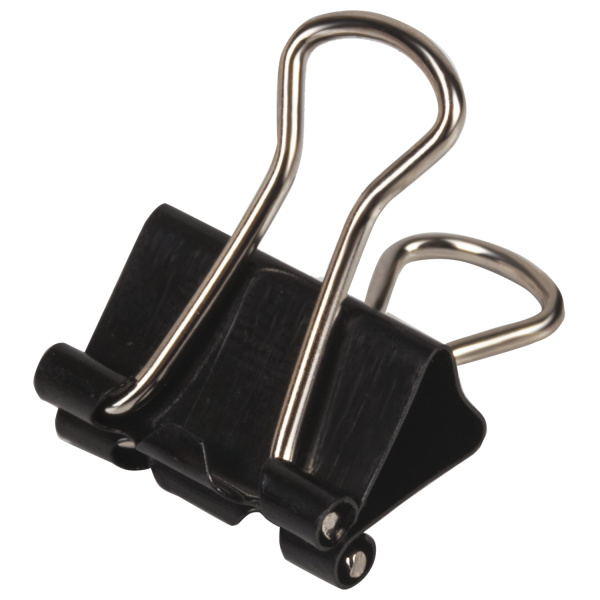 Зажимы для бумаг ОФИСМАГ, КОМПЛЕКТ 12 шт., 15 мм, на 45 листов, черные, картонная коробка, 226762 - Зажимы для бумаг