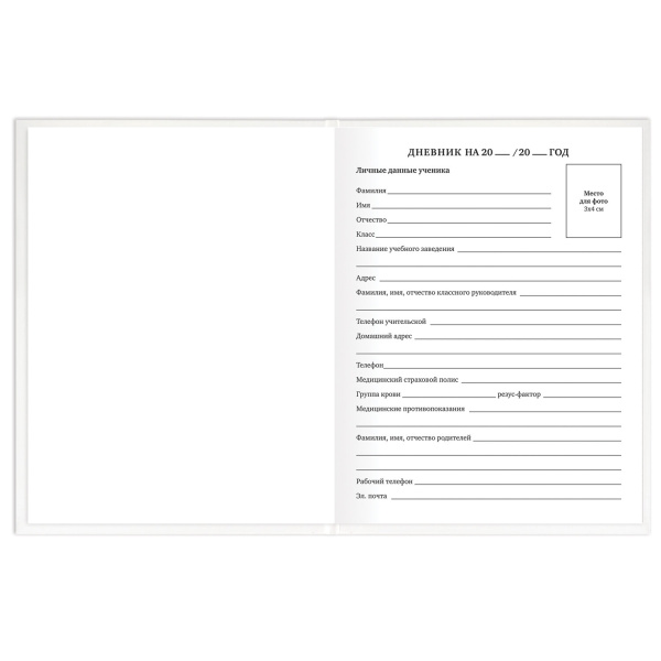 Дневник 1-11 класс 40 л., твердый, BRAUBERG, матовая ламинация, БЕЛЫЙ, 105540 - Дневники для старших классов