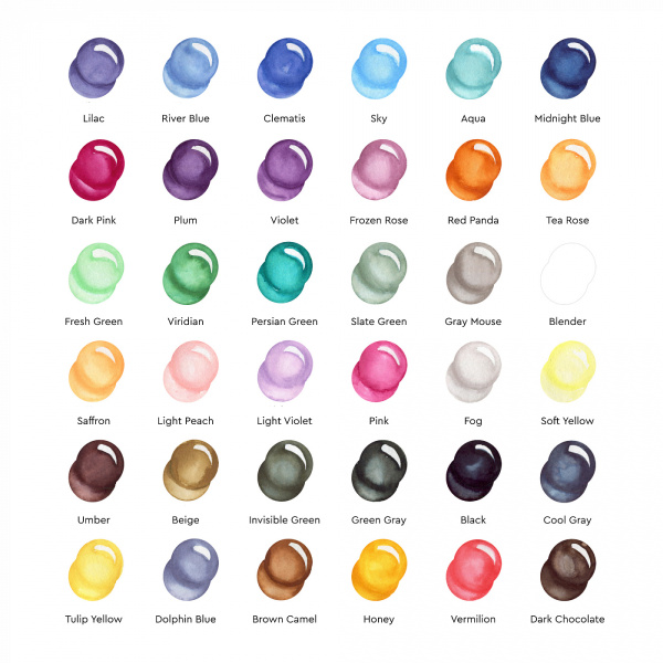 Набор акварельных маркеров SKETCHMARKER "Aqua Pro" Balloons 36 цв - Аквамаркеры