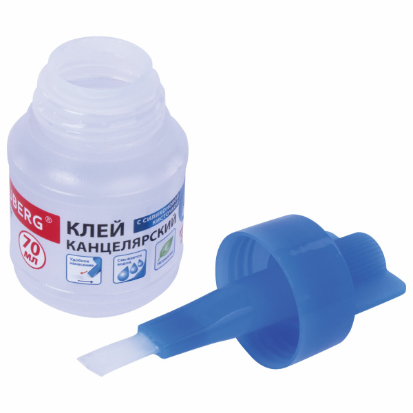 Клей канцелярский BRAUBERG, 70 мл, с кисточкой, 228407 - Клей канцелярский