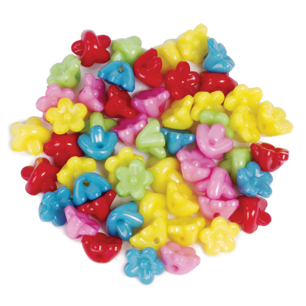 Бусины для творчества "Цветы", 10 мм, 15 грамм, 5 цветов, ОСТРОВ СОКРОВИЩ, 661230 - Бусины для творчества