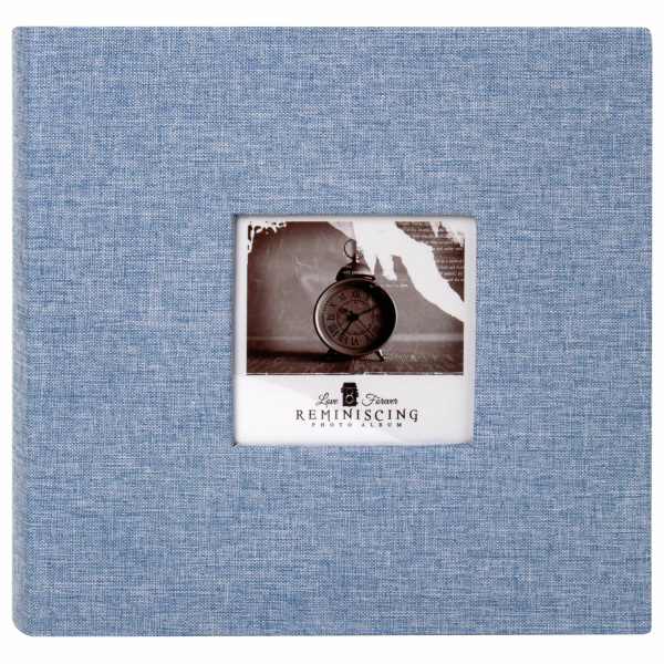 Фотоальбом BRAUBERG "Джинс" на 200 фото 10х15 см, ткань, бумажные страницы, переплет, бокс, 391173 - Фотоальбомы