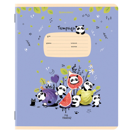 Тетради 12 л. КОМПЛЕКТ 10 шт. BRAUBERG, клетка, обложка картон, FRUITS AND ANIMALS, 106664 - Тетради 12-24 листов