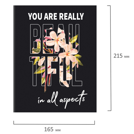 Тетрадь на кольцах А5 (165х215 мм), 120 листов, твердый картон, клетка, BRAUBERG, Beauty, 404082 - Тетради на кольцах и сменные блоки к ним