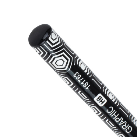 Карандаш чернографитный BRAUBERG "GRAPHIC", 1 шт., HB, корпус ассорти, 181763 - Карандаши чернографитные