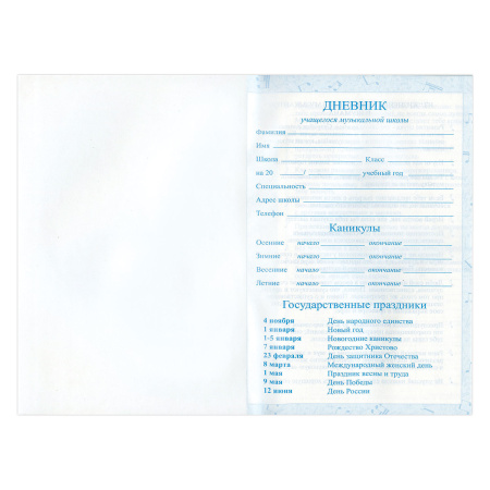 Дневник для музыкальной школы 140х210 мм, 48 л., твердый, BRAUBERG, справочный материал, "Музыка", 104975 - Дневники для музыкальной школы