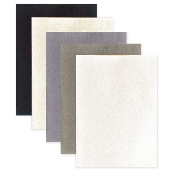 Цветной фетр для творчества А4, ОСТРОВ СОКРОВИЩ, 5 листов, 5 цветов, толщина 2 мм, оттенки серого, 660647 - Фетр