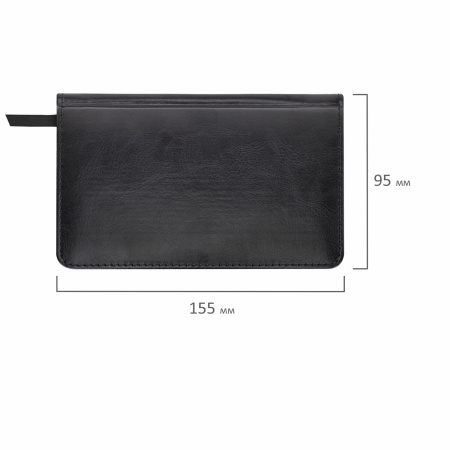 Еженедельник недатированный МАЛЫЙ ФОРМАТ 95х155 мм А6 BRAUBERG "Rainbow", под кожу, 64 л., черный, 114485 - Еженедельники