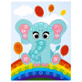Набор для творчества "Аппликация из пуговиц", "Слоненок", основа 20х15 см, ЮНЛАНДИЯ, 662392 - Создание аппликаций